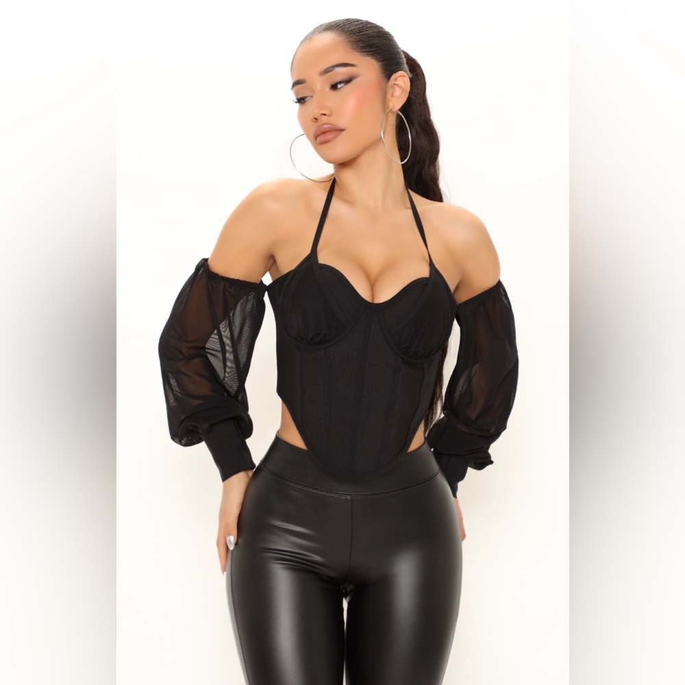 Bustier Top in Black -Fashion Nova